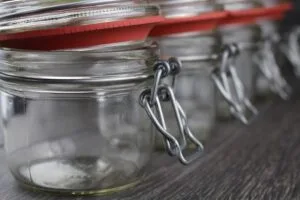 empty glasses on a countertop