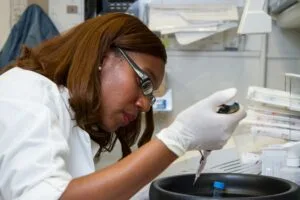 A female scientist